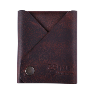 Men's fold-over leather wallet, 'Stylish Brown' - Armenian Handmade Men's Fold-Over Leather Wallet in Brown