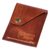 Leather card holder, 'Earthy Cool' - 100% Leather Card Holder in Brown Handcrafted in Armenia