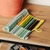 Colored pencils set and cotton case, 'Creative Sunshine' - Wooden Colored Pencil Set and Yellow Cotton Roll Case