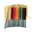 Colored pencils set and cotton case, 'Creative Sunshine' - Wooden Colored Pencil Set and Yellow Cotton Roll Case
