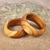 Anillos de banda de madera, (par) - 2 anillos de madera de albaricoque tallados a mano con acabado natural