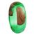 Wood and resin band ring, 'Chic Green' - Handcrafted Apricot Wood and Resin Band Ring in Green