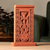 Tuff stone stela sculpture, 'Red Faith Flower' - Hand-Carved Traditional Floral Tuff Stone Stela Sculpture