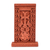 Tuff stone stela sculpture, 'Red Faith Flower' - Hand-Carved Traditional Floral Tuff Stone Stela Sculpture