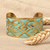 Brass cuff bracelet, 'Armenian Diamonds' - Oxidized Brass Cuff Bracelet with Armenian Patterns