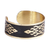 Brass cuff bracelet, 'Black Rhombus Fantasy' - Brass Cuff Bracelet in Black with Traditional Armenian Motif