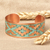Brass cuff bracelet, 'Armenian Geometry' - Oxidized Brass Cuff Bracelet with Armenian Geometric Motif