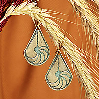 Brass dangle earrings, 'Armenian Heritage' - Brass Dangle Earrings with Oxidized Finish from Armenia