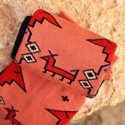 Calcetines de mezcla de algodón - Calcetines de mezcla de algodón adornados con motivos armenios tradicionales