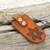 Men's leather keychain, 'Caramel Star' - Men's Brass and Caramel Leather Keychain with Star Sign
