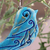 Pendientes colgantes de arcilla - Pendientes colgantes azul turquesa con temática de pájaros