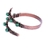 Copper and malachite wrap bracelet, 'Infinite Green' - Antique Armenian Copper Wrap Bracelet with Malachite Beads