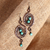 Pendientes colgantes de cobre - Pendientes colgantes de cobre en espiral con acabado envejecido de Armenia