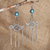 Kronleuchter-Ohrringe aus Sterlingsilber - Rekonstruierte türkisfarbene Statement-Kronleuchter-Ohrringe