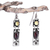Sterling silver dangle earrings, 'Evening Radiance' - Synthetic Ruby and Sapphire Sterling Silver Dangle Earrings