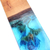 Natural flower pendant necklace, 'Spring Blue' - Blue-Toned Natural Flower and Apricot Wood Pendant Necklace