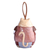 Ceramic bell ornament, 'Gallant Cat' - Hand-Painted Cat Ceramic Bell Ornament with Leather Cord