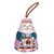 Ceramic bell ornament, 'Madam Cat' - Painted Feline Lady Ceramic Bell Ornament with Leather Cord