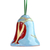 Glazed ceramic bell ornament, 'Lovely Pomegranate' - Handmade Glazed Ceramic Bell Ornament with Pomegranate Motif