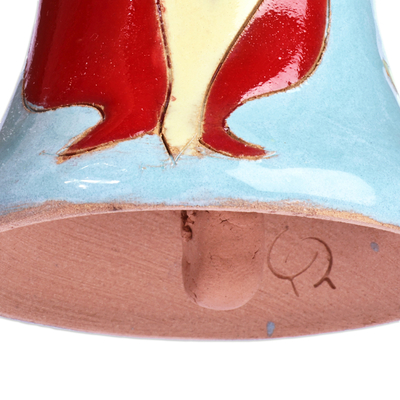 Adorno de campana de cerámica esmaltada - Campana de Cerámica Vidriada Hecha a Mano con Motivo de Granada