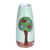 Glazed ceramic vase, 'Lovely Green Homes' - Armenian Hand-Painted Green Glazed Ceramic Vase