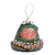 Ceramic bell ornament, 'Froggy Teacher' - Whimsical Handcrafted Painted Frog Ceramic Bell Ornament 