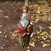 Papier mache ornament, 'A Wise Man' - Hand-Painted Papier Mache Wise Man Ornament from Armenia