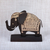 Wood sculpture, 'Shadow Giant' - Geometric and Minimalist Black Wood Elephant Sculpture