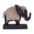 Wood sculpture, 'Shadow Giant' - Geometric and Minimalist Black Wood Elephant Sculpture