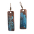 Copper dangle earrings, 'Bohemian Aqua' - Copper Dangle Earrings with Oxidized Finish and Brass Hooks