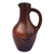 Terracotta decorative vase, 'Bezoar Goat II' - Terracotta Decorative Pitcher Vase with Bezoar Goat Motif