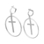 Sterling silver dangle earrings, 'Eternal Faith' - Modern Cross-Themed Round Sterling Silver Dangle Earrings