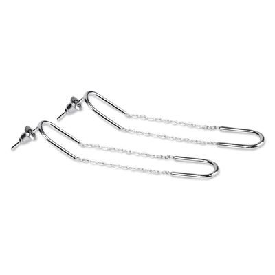 Sterling silver dangle earrings, 'Glow Equilibrium' - Modern Sterling Silver Dangle Earrings in a Polished Finish