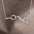 Collar colgante de plata esterlina - Collar con colgante de plata de ley con molécula de vino geométrica