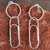 Sterling silver dangle earrings, 'Timeless Clip' - Polished Paper Clip-Shaped Sterling Silver Dangle Earrings