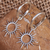 Sterling silver dangle earrings, 'Summer Shine' - Sun-Themed Sterling Silver Hoop Dangle Earrings from Armenia