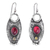 Sterling silver dangle earrings, 'Sunset Shadows' - Synthetic Ruby and Sapphire Sterling Silver Dangle Earrings