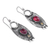 Sterling silver dangle earrings, 'Sunset Shadows' - Synthetic Ruby and Sapphire Sterling Silver Dangle Earrings