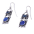 Pendientes colgantes de lapislázuli y corindón - Pendientes colgantes geométricos clásicos de lapislázuli y corindón