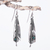 Onyx dangle earrings, 'Plumage of the Serene' - Polished Feather-Shaped Green Onyx Dangle Earrings