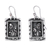 Sterling silver dangle earrings, 'Spring Portraits' - Oxidized Geometric Floral Sterling Silver Dangle Earrings