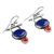 Lapis lazuli and carnelian dangle earrings, 'Sea and Fire' - Silver Dangle Earrings with Lapis Lazuli & Carnelian Stones