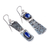 Lapis lazuli dangle earrings, 'Enchanting Splendor' - Silver Dangle Earrings with Oval & Round Lapis Lazuli Stones