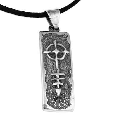 Men's sterling silver pendant necklace, 'Sacred Arrow' - Men's Saint Thaddeus Sterling Silver Pendant Necklace
