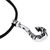 Men's sterling silver pendant necklace, 'Ancient Hook' - Men's Sterling Silver and Faux Leather Hook Pendant Necklace