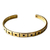Brass cuff bracelet, 'Dawn Squares' - Polished Square-Patterned Brass Cuff Bracelet from Armenia