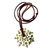 Brass pendant necklace, 'Solar Armenia' - Sun-Themed Faux Leather Cord and Brass Pendant Necklace