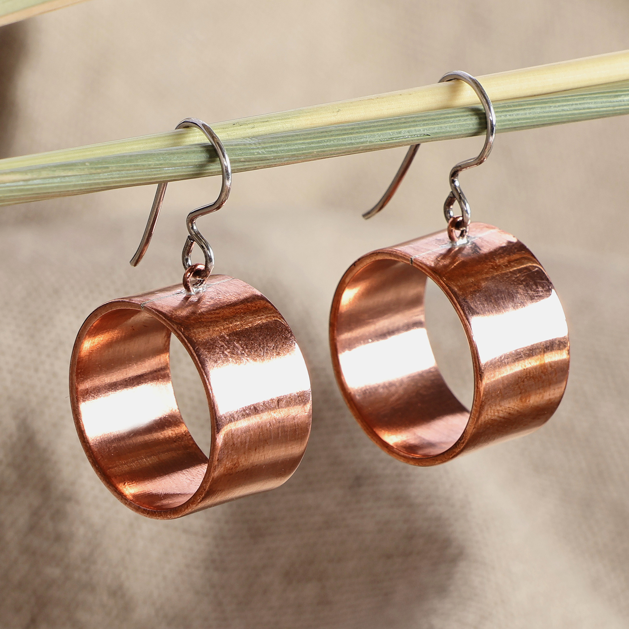 Small copper clearance hoop earrings