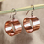 Pendientes colgantes de cobre - Pendientes colgantes cilíndricos de cobre con ganchos de plata de ley