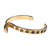 Brass cuff bracelet, 'Dawn Snake' - Snake-Inspired Brass Cuff Bracelet with Geometric Motifs
